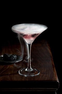 Blackberry Cocktail with Dry Ice