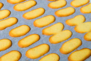 Homemade biscuits on baking paper