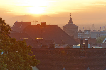Obraz premium Sunrise over Nuremberg