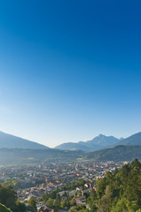 Fototapeta premium Aerial view of Innsbruck city in Austria