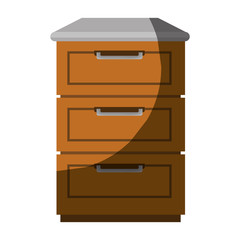 Kitchen chest of drawers vector illustration design