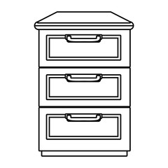Kitchen chest of drawers vector illustration design