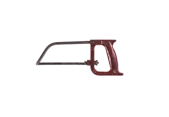Vintage hacksaw isolated on a white background