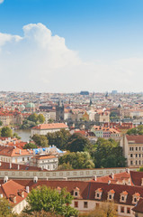 Fototapeta na wymiar Aerial view of Prague from Prague Castle. Prague, Czech Republic