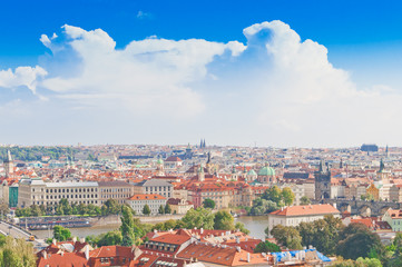 Obraz premium Aerial view of Prague from Prague Castle. Prague, Czech Republic