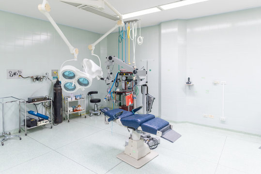 Empty Operating room no people in hospital with modern equipment