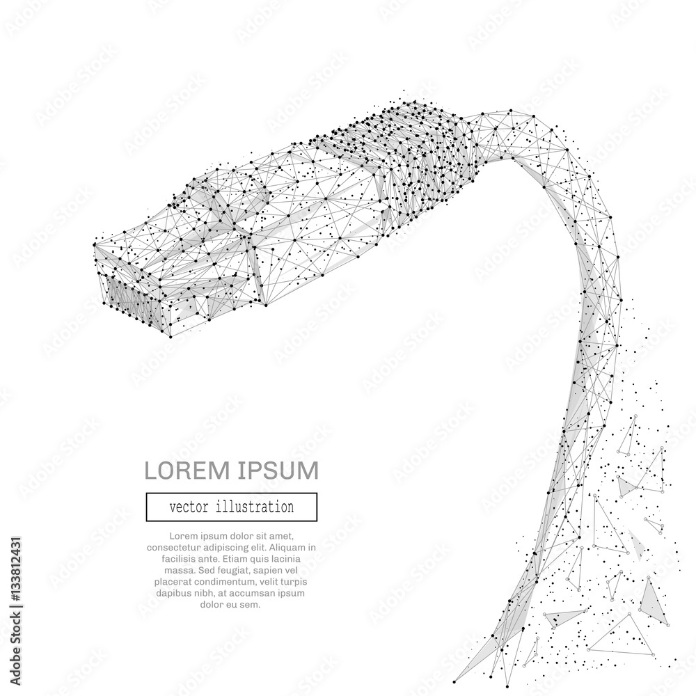 Poster Network connection with polygon line on abstract background. Polygonal space low poly with connecting dots and lines. Connection structure. Vector internet background.
