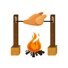 chicken fried picnic icon vector illustration design