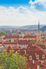 Aerial view of Prague from Prague Castle. Prague, Czech Republic