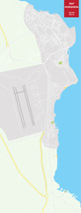 Vector color map of  Hurghada, Egypt. City Plan of Hurghada. Vector illustration