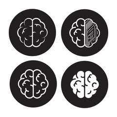 Brain icons set