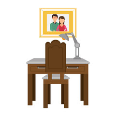 kitchen table wooden icon vector illustration design