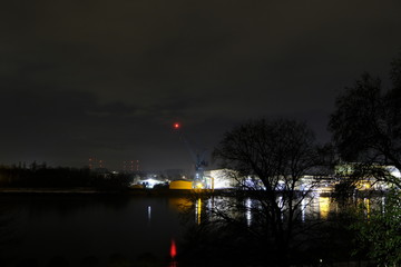 Blick auf die Weser abends im Winter  in Bremen-Vegesack