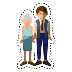 happy family member character vector illustration design