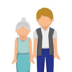 happy family member character vector illustration design