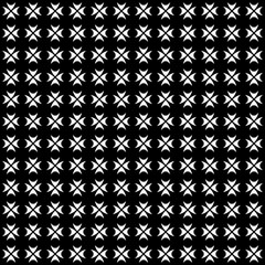 Vector monochrome seamless pattern, simple dark minimalist texture, black & white geometric figures, repeat backdrop. Abstract endless background. Design element for prints, decoration, textile, cloth