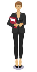 Vector illustration of a business woman standing