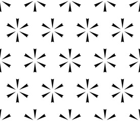 Vector seamless pattern. Modern stylish black & white subtle texture. Simple geometric floral figures, repeat abstract monochrome background. Design for decoration, textile, prints, digital, cover