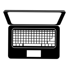 laptop computer device icon over white background. vector illustration