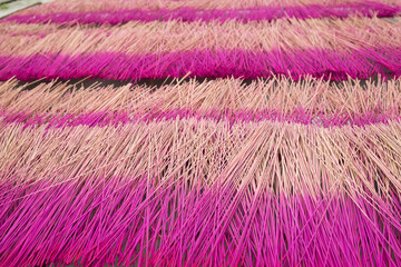 Incense sticks are drying outdoor under sunlight at Cao Thon, the Vietnamese traditional crafts village in Hung Yen province