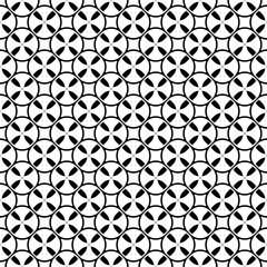 Vector monochrome seamless pattern. Simple black & white repeat geometric texture. Illustration of tapes, spools. Abstract endless background, repeating tiles. Modern stylish backdrop