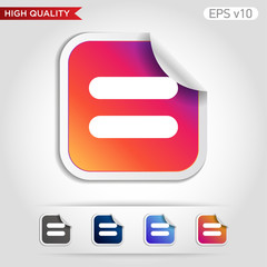 Obraz premium Colored icon or button of lines symbol with background