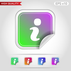 Colored icon or button of info symbol with background