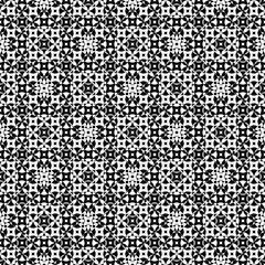 Vector monochrome seamless pattern. Abstract ornamental texture, repeat geometric tiles. Black & white endless specular background, illusion of movement. Design element for prints, decor, digital, web