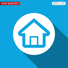 Colored icon or button of home or house symbol with background