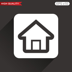 Colored icon or button of home or house symbol with background
