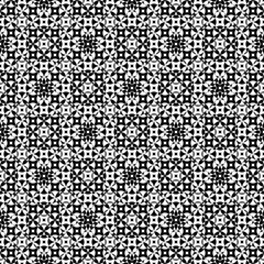 Vector monochrome seamless pattern. Abstract ornamental texture, repeat geometric tiles. Black & white endless specular background, illusion of movement. Design element for prints, textile, digital