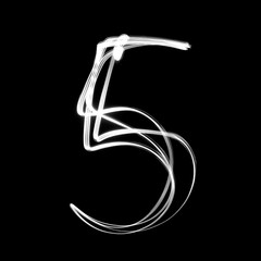 Number written with lamps. Number 5