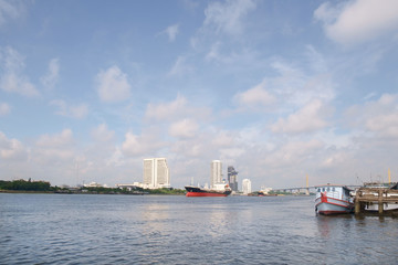 Sky and river / View of sky and river.