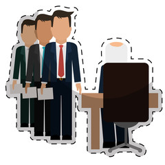 businesspeople over white background. human resources design. vector illustration