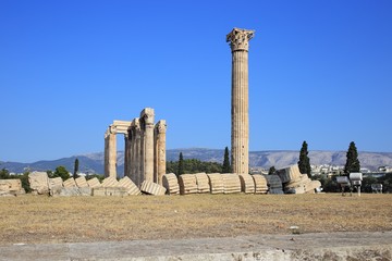 ruins of ancient temple of Zeus, Athens, Greece