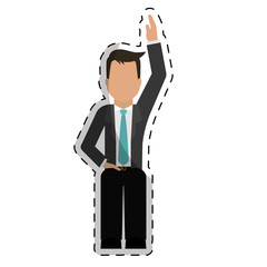 faceless businessman icon image sticker vector illustration design 