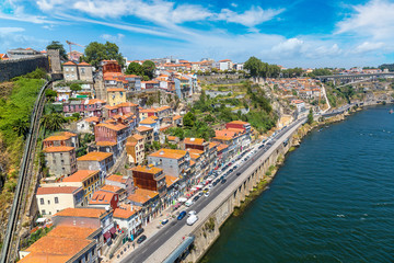 Naklejka na ściany i meble Panoramic view of Porto