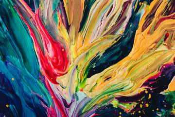 macro close up of different color oil paint. colorful acrylic. modern art concept.