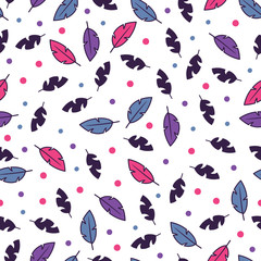 Seamless pattern with feathers