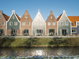 Typical houses of Volendam , a village and fishing port in the c