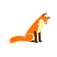 Obraz premium Fox vector illustration style Flat
