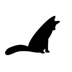 Fox vector illustration  black silhouette