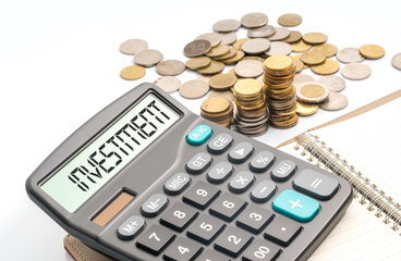 coins and calculator