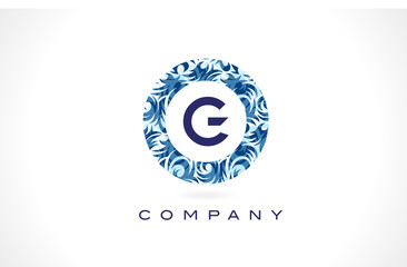 Letter G Blue Pattern Logo Design.