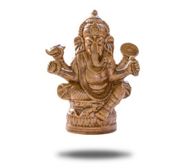 ganesha statue,Hindu god isolated on white background with clipping path.