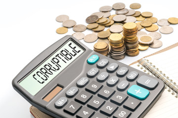 coins and calculator