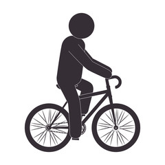 person avatar in bicycle vehicle isolated icon vector illustration design