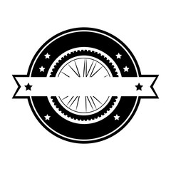 emblem with ribbon icon vector illustration design