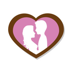 couple love card icon vector illustration design