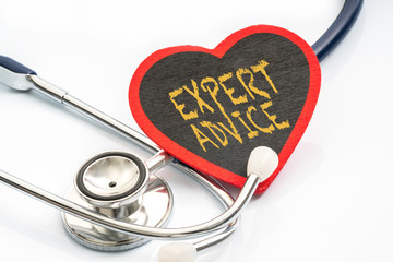 stesthoscope with red heart shape - medical concept